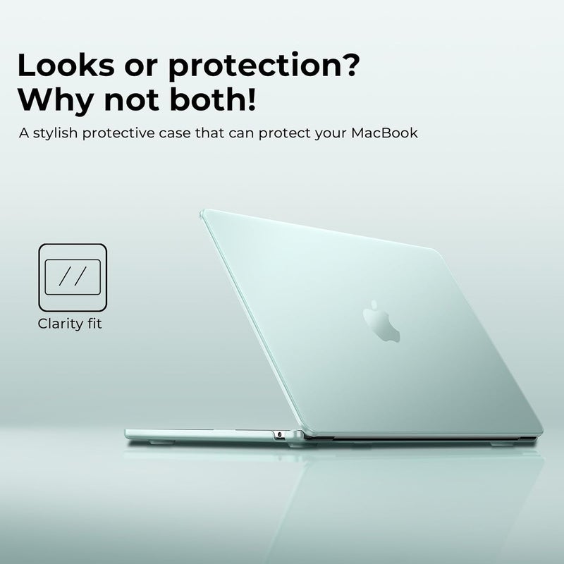 Eoocoo حافظة متوافقة مع ماك بوك إير 13 بوصة 2026 2025-2022 طراز M4 M3 M2 A3240 A3113 A2681، ماك إير 13.6 بوصة غلاف صلب شفاف وغطاء لوحة مفاتيح وفيلم شاشة وType-C، كريستال سيج - Image 5